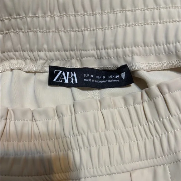 Zara Beige Elastic Waist Joggers - Picture 6 of 8